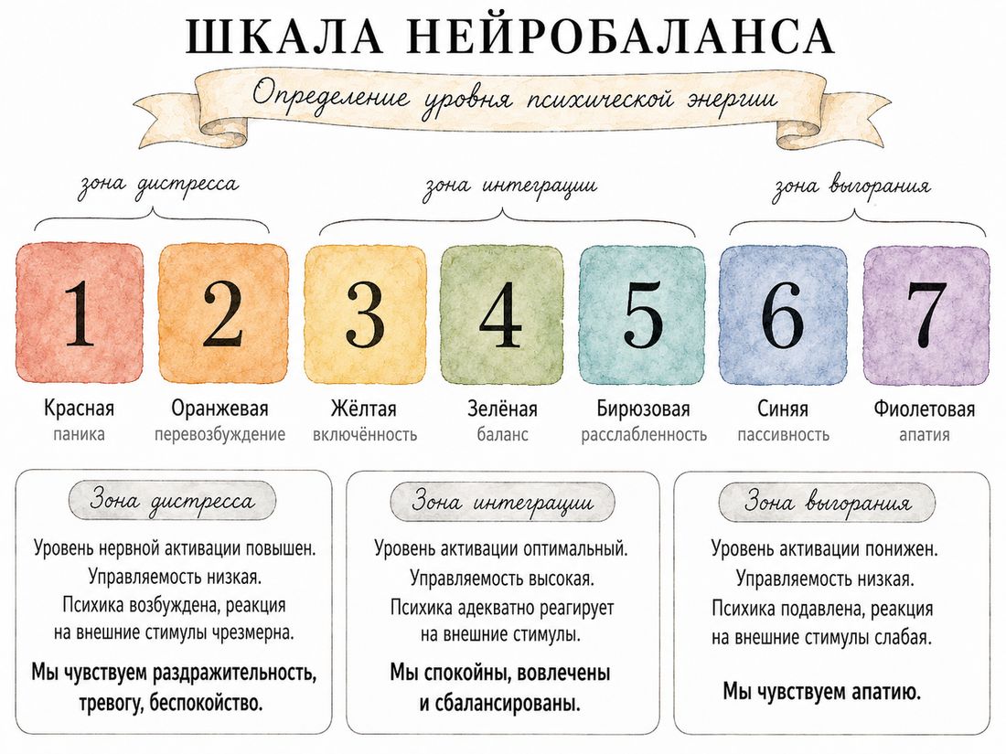 Шкала НейроБаланса: семь состояний и три зоны
